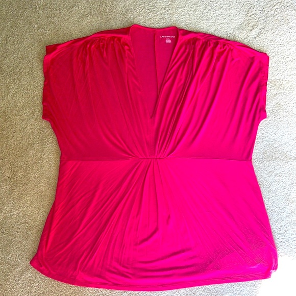 Lane Bryant Tops - Like new pleated design neckline flowy top - figure flattering & beautiful color